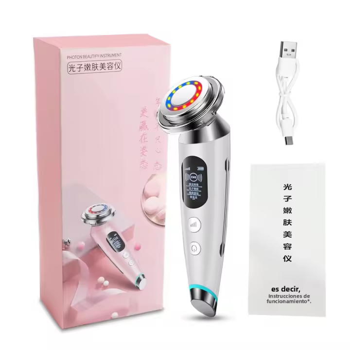 Masajeador Facial De Lifting Rejuvenecimiento De Piel Eliminación De Arrugas Mesoterapia Electroporación RF LED Fotón Cuidado De La Piel USB - 1