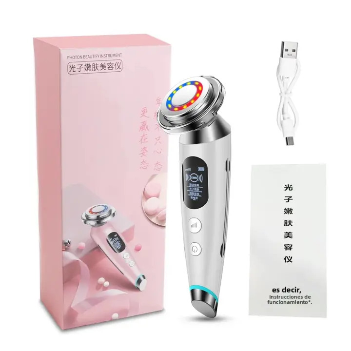Masajeador Facial De Lifting Rejuvenecimiento De Piel Eliminación De Arrugas Mesoterapia Electroporación RF LED Fotón Cuidado De La Piel USB - 1