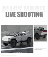 Modelo De Camión Tesla Cybertruck 1/24 En Aleación De Metal Juguete De Simulación Con Sonido Y Luz Vehículo Off-Road Para Niños - details 10