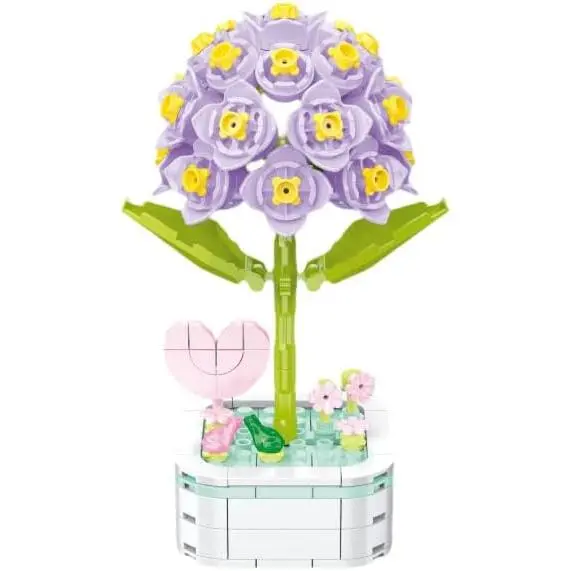 Con base, juego de construcción de Flores, bloques de construcción de Flores Artificiales para decoración del hogar y la Oficina, Jacinto - 1