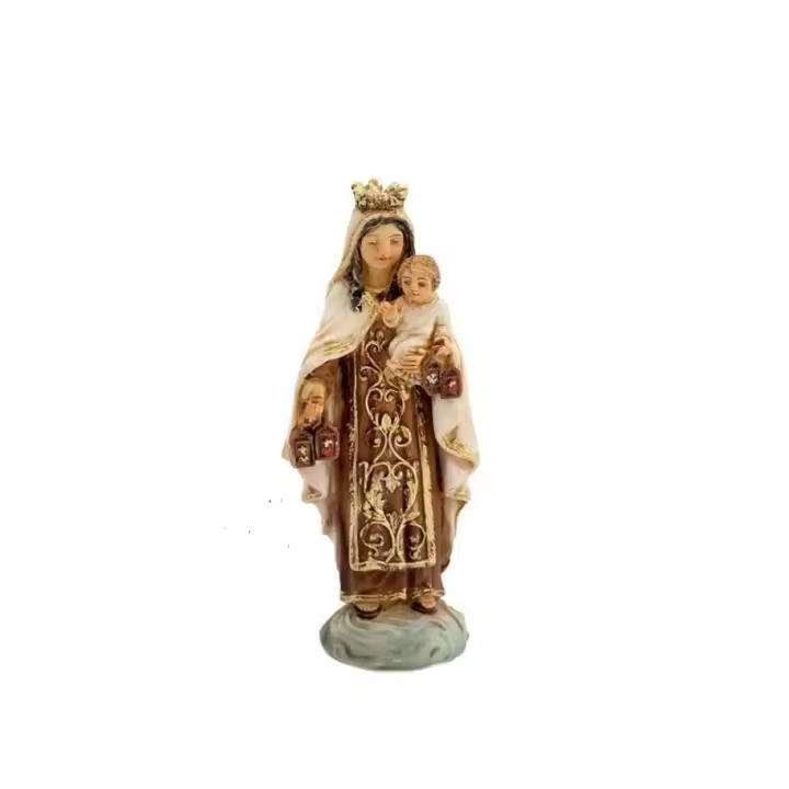 Virgen Del Carmen Madera Vieja 8 Cm - 1