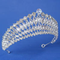 Diademas De Cristal Zirconia En Color Plata Para Mujer Corona De Novia Accesorios De Peluca Para Princesa Y Reina Fiesta Boda - details 4