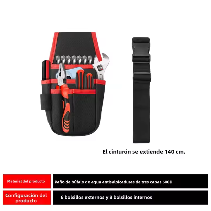Bolsa De Cinturón Para Herramientas Impermeable Con Múltiples Bolsillos Organizador De Hardware Para Eléctricos Y Carpinteros - 1