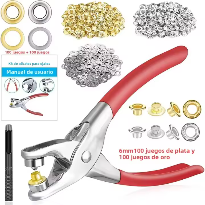 Kit De Herramientas Para Ojales Y Ganchos Metálicos 6/12mm 150/320/400 Piezas Para Manualidades Y Costura De Cuero Ropa Cinturones Sombreros - 1