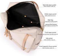 Mochila de viaje, cartera para Mujer, hombre, para la Universidad, personales, Bolso de viaje, beige color, Bonita, Ligera, mochila de trabajo, mochila de Nailon para Mujer - details 0