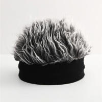 Gorra De Pelo Riso: Gorras Cortas Para Hombres Y Mujeres Estilo Hip Hop Con Espikes Imitación Cabello Vintage Para Otoño E Invierno - details 2