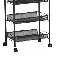 ORION91 Carrito Multiusos Ruedas Verdulero Color Negro 4 Estantes Cocina 85 x 44 cm -SpazioLuzio - details 1