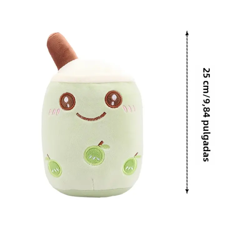 Muñeco De Peluche De Té Con Bolitas De Fruits Lindo Cojín De Leche Taza De Té Con Absorbedor Suave Decoración Para El Hogar Regalos De Cumpleaños - 1