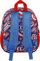 Mochila 3D Pequeña Capitán América Marvel Color Azul y Rojo. Tamaño 31x26x11cm. KARACTERMANIA - details 1