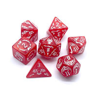Kit De Dados Poliedros En Rojo Y Oro Para TRPG Y RPG D20 D12 D10 D8 D6 D4 Juego De Mesa Tablero Juego De Cartas 7 Piezas Nuevos - details 0