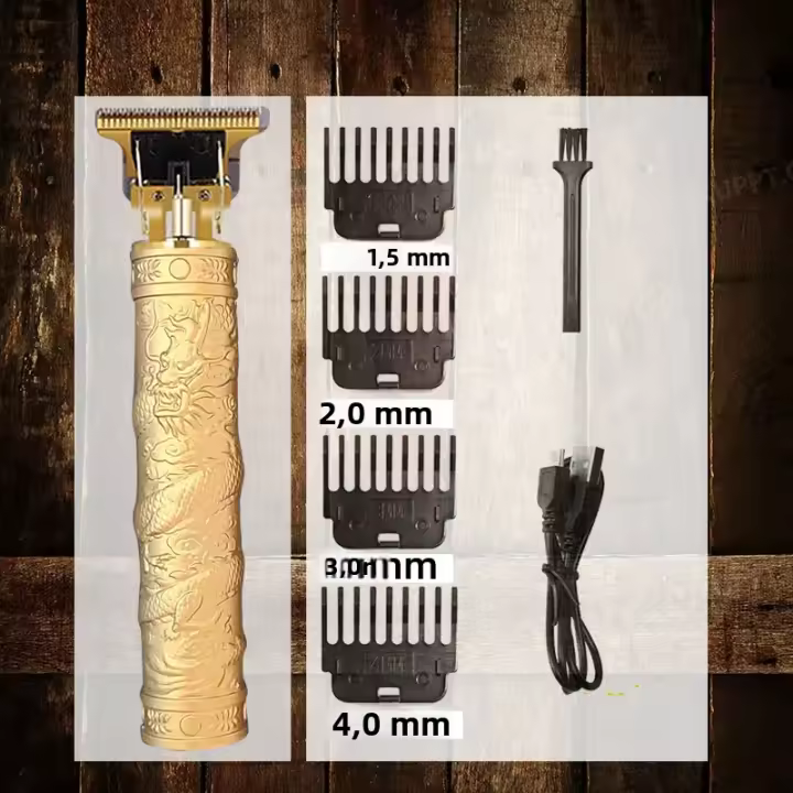 Afeitadora Eléctrica Profesional Impermeable Para Hombres T9 Con Recortador De Barba Máquina De Afeitar Trimmer Para Barbero Corte De Cabello Universal 2H De Carga 120Mins De Uso - 1