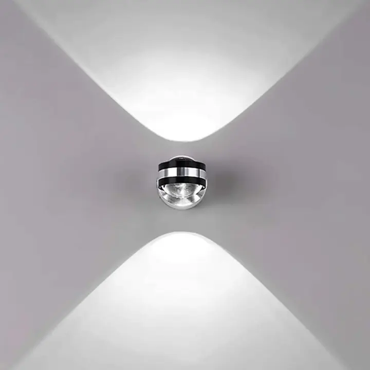 Aplique de pared Diseño interior Led Arriba y abajo Pequeño aplique de pared LED decorativo 6W Lámpara de pared de aluminio para dormitorio Escalera Camino (Blanco frío) - 1
