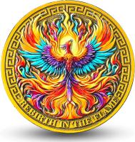 Moneda De Recuperación Phoenix Raising Sobriety Con Oración De Serenidad AA Medallion Metálica Para Celebrar El Recupero - details 0