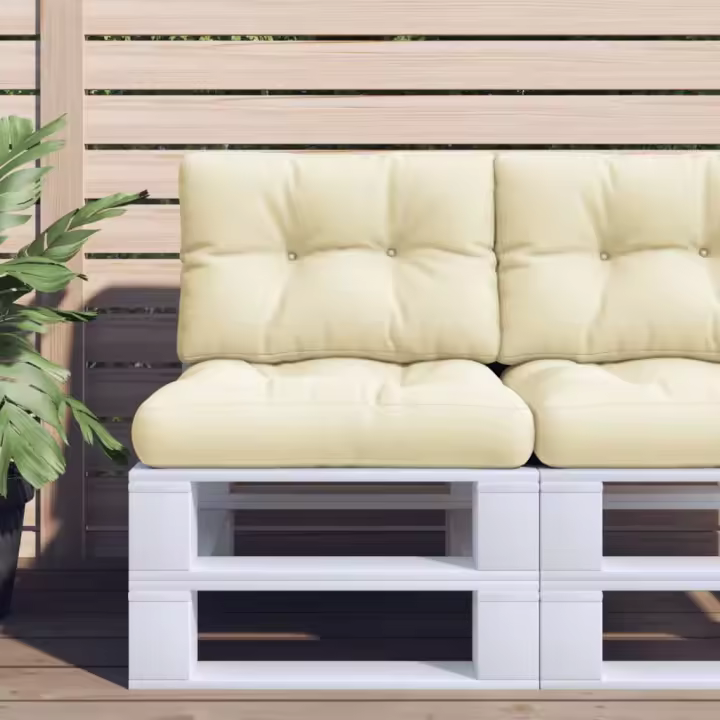 vidaXL Cojín para sofá de palets tela crema 60x40x12 cm - 1