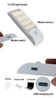 Lámpara LED De Sensor De Movimiento Recargable Para Armario Cocina Escaleras Iluminación De Emergencia Con Inducción Humana - details 2