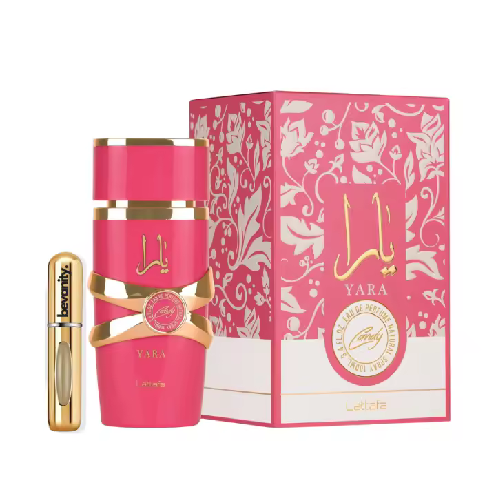 Yara Candy - Perfume Árabe Mujer 100ml + Atomizador Bevanity 5ml | Fragancia Dulce y Floral | Marca Exclusiva - 1