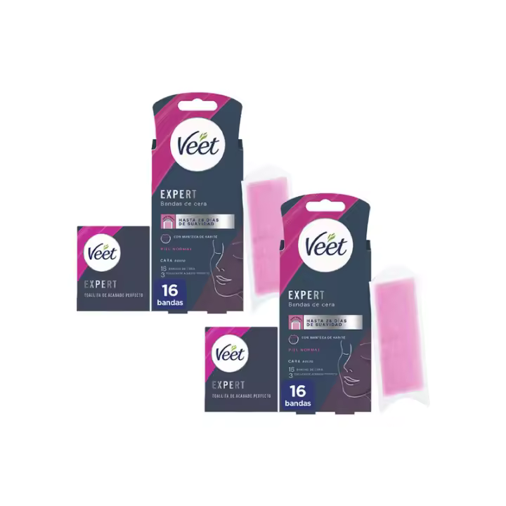 VEET 32 unidades EXPERT FACIAL bandas de cera piel normal 2 paquetes - 1