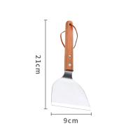 Cuchara De Teppanyaki De Acero Inoxidable Con Mango De Madera Antideslizante Para Pescado Y Panqueques Utensilios De Cocina - details 10