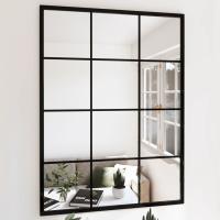 vidaXL Espejo de Pared Metal Negro Tocador Maquillaje Colgante Baño Dimensiones 40 x 40 cm,  20 x 50 cm,  60 x 40 cm y mas - details 5