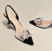 Nuevo Sexy Cristal Zapatos Transparent Sólida Puntera Cómoda Zapatos Banquete - details 3
