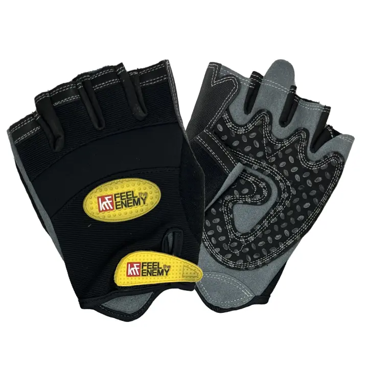 Guante Fitness y Musculacion Venice Beach Krf Negro Amarillo Talla L - 1