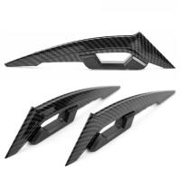 1par De Alas Dinámicas Para Motocicleta Pegatinas Aerodinámicas Accesorios De Winglet Negro Carbono Antes Del Faros - details 5