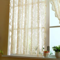 Cortina De Encaje Blanca Romántica 1 Pieza Con Bordado Floral Para Cocina Y Sala De Estar Ventana Plana Translúcida De Tela De Poliéster 100% Estilo Pastoral - details 8