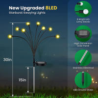 10 Pack Luces Solares Para Jardín Diseño De Hoja Mejorado Luces Exteriores Para Jardín Con Luz LED Duraderas Y Modernas - details 16