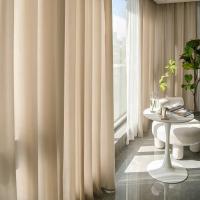 Cortinas De Tulle Sólidas Para Sala De Estar Ventanas Cortina Transparente Para Puerta De Sala Decoración Suave Rideau Voilage Textura - details 3
