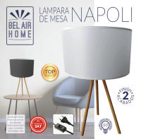 Lámpara de mesa BEL AIR HOME NAPOLI Trípode de 3 Patas - Altura 53 CM - Diseño Elegante y Moderno - Perfecta para Sala, Dormitorio, Oficina - 1xE-27 - details 4
