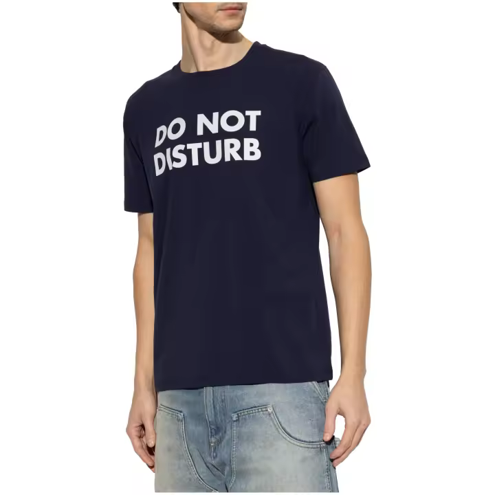 Camiseta MOSCHINO con Eslogan Do Not Disturb Color Marino - 1