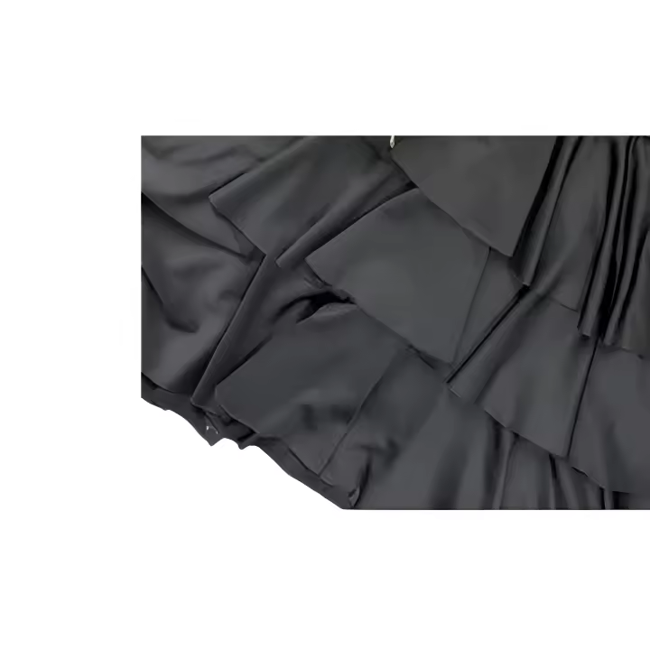VESTIDO NEGRO CON VOLANTES MARCA GENERICA - 1