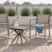 Mesa Auxiliar cuadrada de Aluminio de exterior para patio, Jardín, piscina, compañera de Interior, fácil de tener y resistente a la intemperie, gris oscuro - details 0