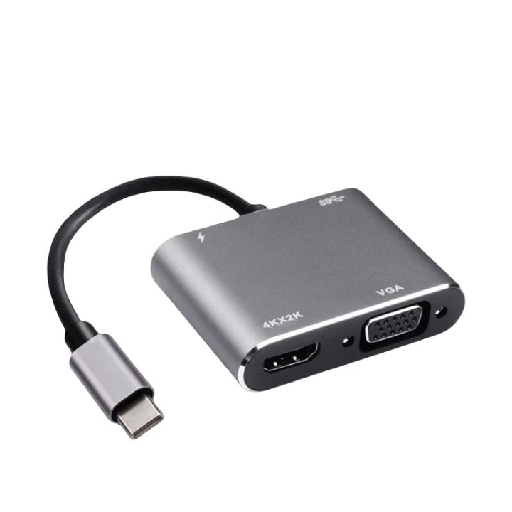 Adaptador Multiuso Tipo C a HDMI VGA Thunderbolt 3 Convertidor Rápido a 4K 1080P Para MacBook Cable Digital AV Compatible USB C