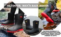 Botas de agua impermeables de Jardín Para hombre Ligeras y transpirables Calzado antideslizante de media Caña para fishing al Aire Libre - details 2
