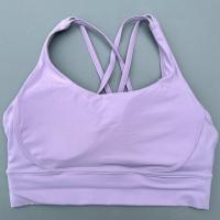 Sudadera Deportiva De Mujer En Color Sólido Con Espalda Cruzada Suave Fitness Yoga Vestido De Gimnasio De Alta Resistencia Con Almohadillas De Pecho Push up - details 15