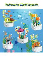 Bloques De Construcción DIY Con Animales Marinos Juguete Educativo Para Niños Set Incluye Peces Calamares Murciélagos Con Plantas Acuáticas Tamaño Pequeño Compatible Con Lego - details 2