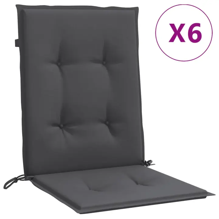 Fundas Silla respaldo Bajo 6 UD Canvas gris anthracita melange - 1