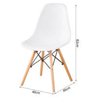ALLinlife Silla de comedor de estilo moderno ensamblada Silla DSW moderna de mediados de siglo, silla de plástico Shell Lounge para cocina, comedor, dormitorio, sala de estar Juego de 4 sillas laterales - details 2