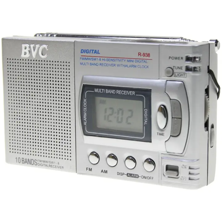 Radio Bvc R938 Mini Radio Multibanda Con Reloj Y Despertador Dig - 1