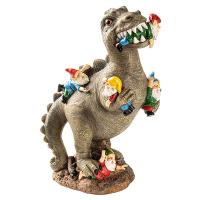 Estatua De Jardín Dinosaurio Comiendo Gnome Figuras De Resina Divertidas Para Decoración De Patio Jardín Y Césped Escultura De Animal - details 3