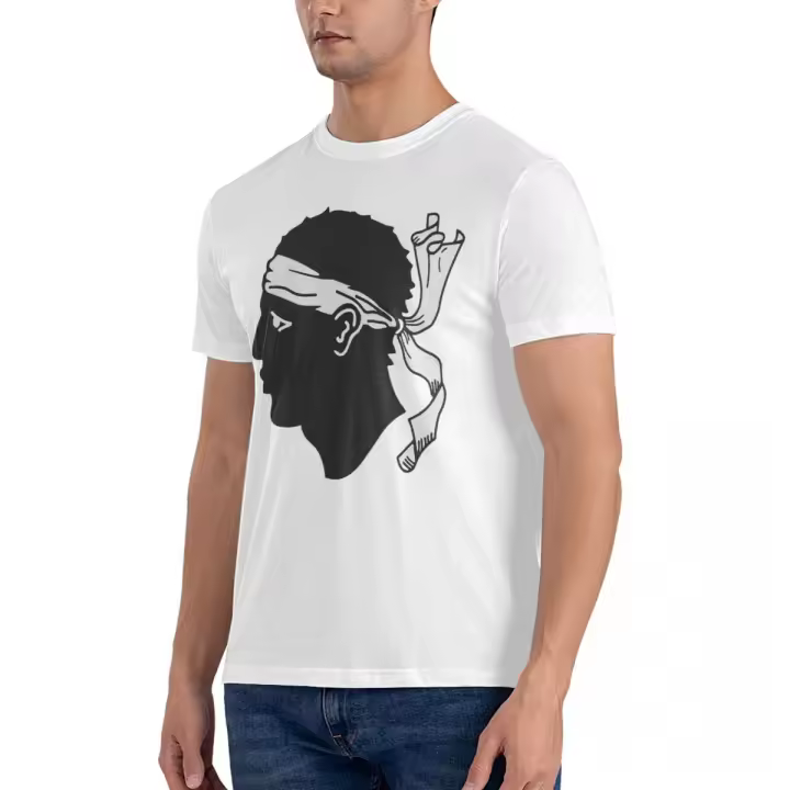 Camiseta Personalizada Corsica Con Bandera Y Nombre Impreso Estilo Casual Para Hombres Camiseta De Algodón Para Todas Las Estaciones - 1