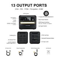 TALLPOWER V2400 Estación de Energía Portátil, 2160Wh Generador Solar LiFePo4, Salida AC de 2400W, UPS, 13 Salidas, Pantalla LCD Grande, Sistema BMS, adecuada para cargar múltiples dispositivos - details 12