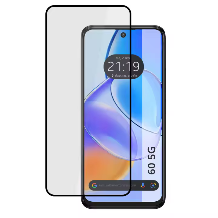 Protector Cristal Templado Completo 5D Full Glue Negro para TCL 60 5G Vidrio - 1