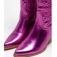EVA ZORTEON - Nueva Colección! Botín cowboy, de polipiel bordado, de tacón grueso, estable,  con cremallera, Marca TULIPANO. - details 12