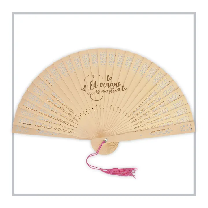 RegaloVip.es - Pack 1 a 50 Abanicos personalizables, Abanico de mano, Abanico bautizo, Abanico de madera, Abanico para comunion, Abanico para bodas, Abanico con grabado, Abanico personalizado con nombre, Abanico de regalo, Abanico para eventos - 1