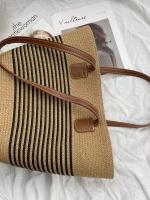 Bolso De Hombro Para Mujer Vintage Hecho a Mano Capacidad Grande Bolso De Paja Bohemio Verano Playa Casual Bolsa De Verano - details 6