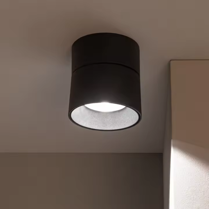 Ledkia Aplique LED 30W de Aluminio Circular Negro New Onuba ILUZZIA - 1