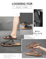 Sandalias De Cuero Para Hombre Talla Grande 46 48 Zapatos Clásicos De Verano Cómodos Para Caminar Al Aire Libre Mocasines Suaves Romanas - details 1