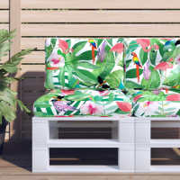 vidaXL Cojín para palés tela 60x40x12 cm en color Multicolor/Beige/Verde y más | acolchados duraderos para sofás de jardín terraza exterior - details 0